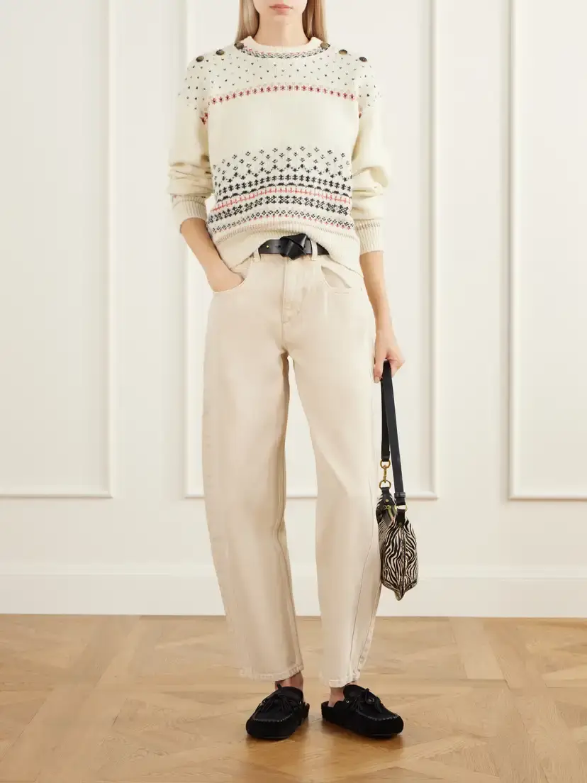 Marant Étoile Zury Fair Isle Rib-trimmed Knitted Sweater | Thumbnail 2 Marant Étoile Zury Fair Isle Rib-trimmed Knitted Sweater | Thumbnail 2