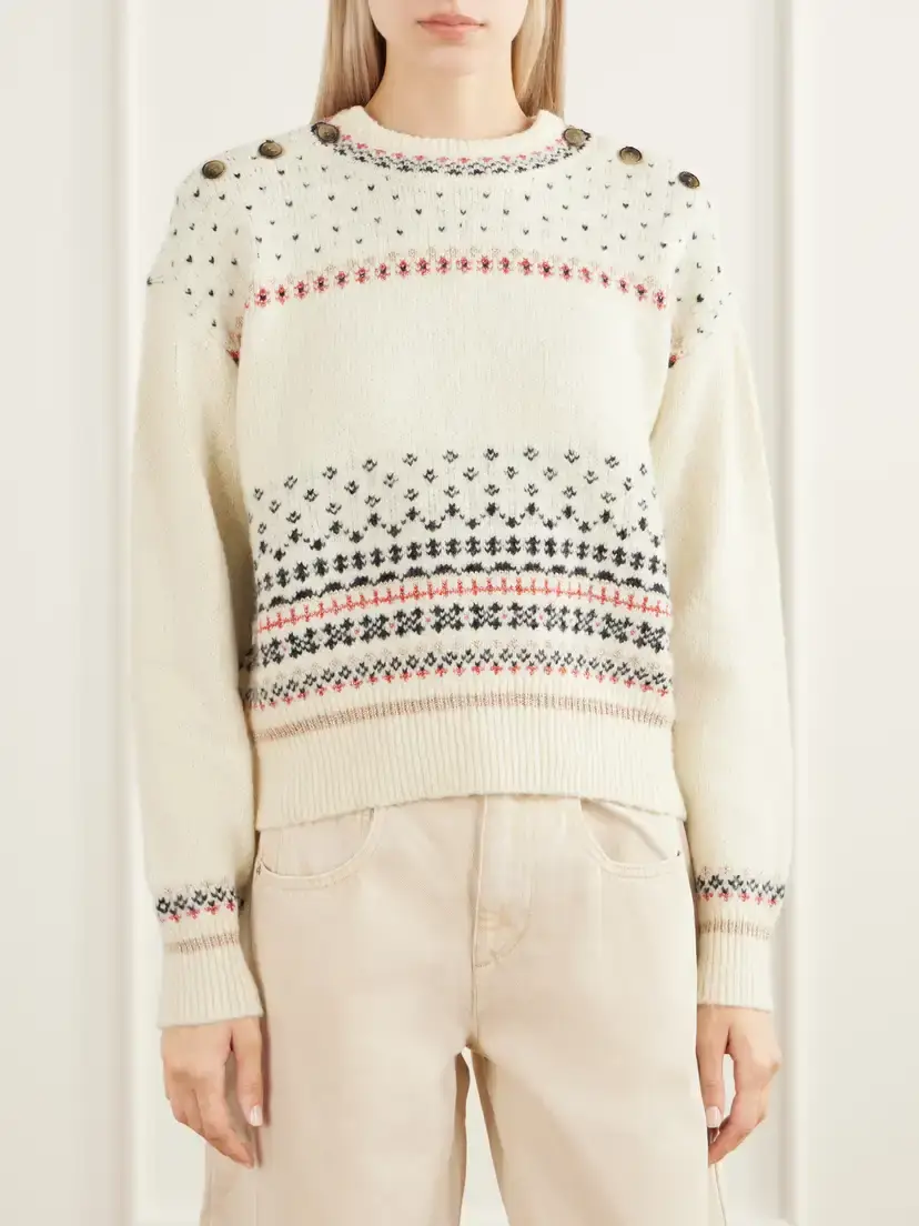 Marant Étoile Zury Fair Isle Rib-trimmed Knitted Sweater | Thumbnail 3 Marant Étoile Zury Fair Isle Rib-trimmed Knitted Sweater | Thumbnail 3