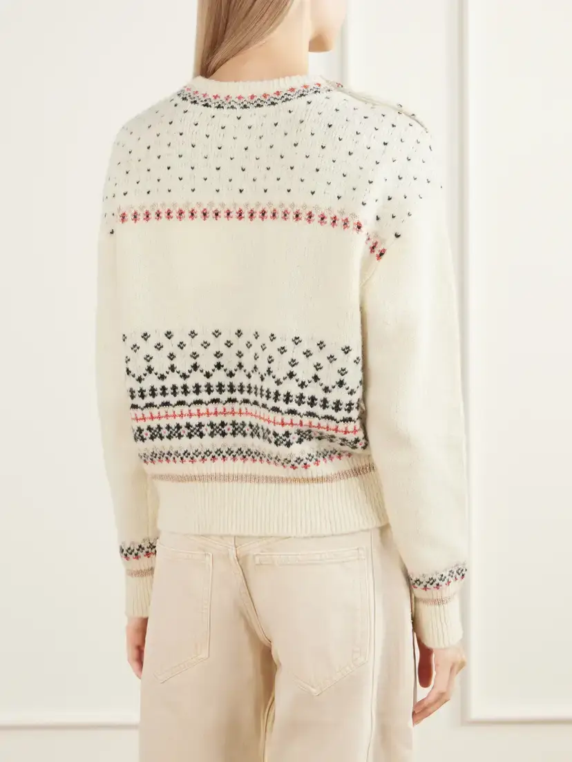 Marant Étoile Zury Fair Isle Rib-trimmed Knitted Sweater | Thumbnail 4 Marant Étoile Zury Fair Isle Rib-trimmed Knitted Sweater | Thumbnail 4