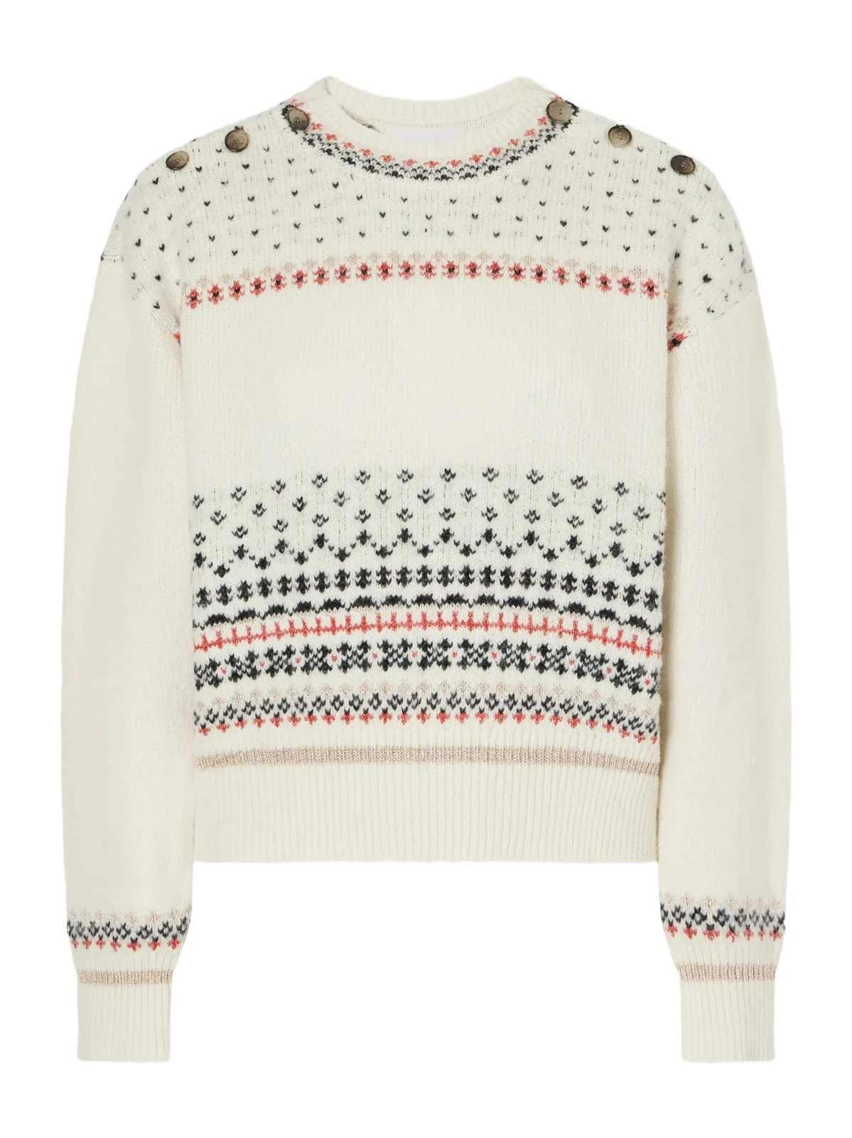 Zury Fair Isle Rib-trimmed Knitted Sweater Zury Fair Isle Rib-trimmed Knitted Sweater