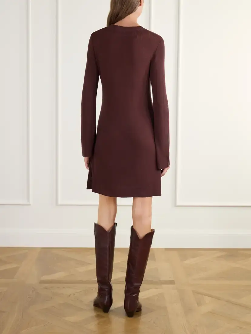 ALIX OF BOHEMIA Romy Rib-trimmed Knitted Mini Dress | Thumbnail 3 ALIX OF BOHEMIA Romy Rib-trimmed Knitted Mini Dress | Thumbnail 3