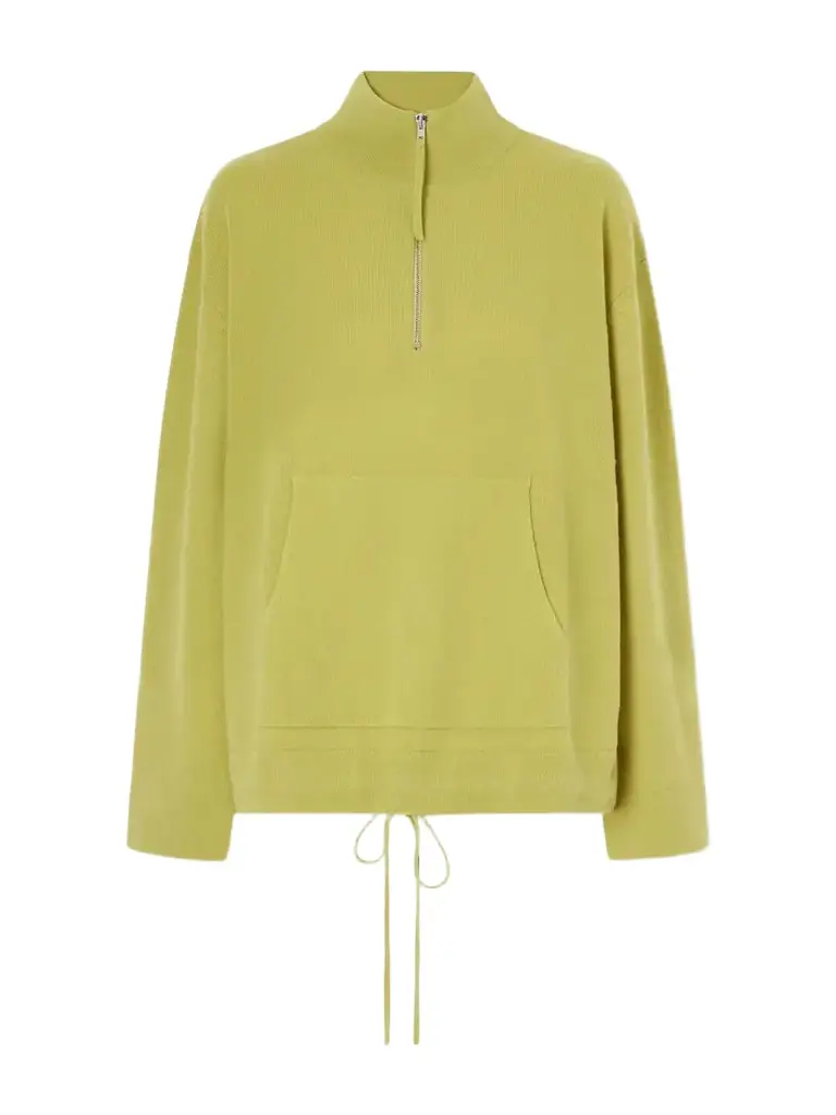 LESET Jesse Drawstring Wool Half-zip Sweatshirt