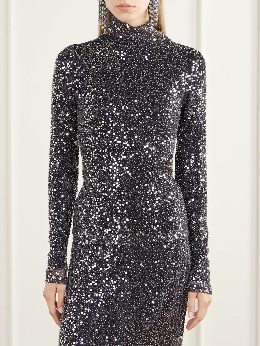 Marant Étoile Lou Sequin-embellished Tulle Turtleneck Blouse | Thumbnail 3