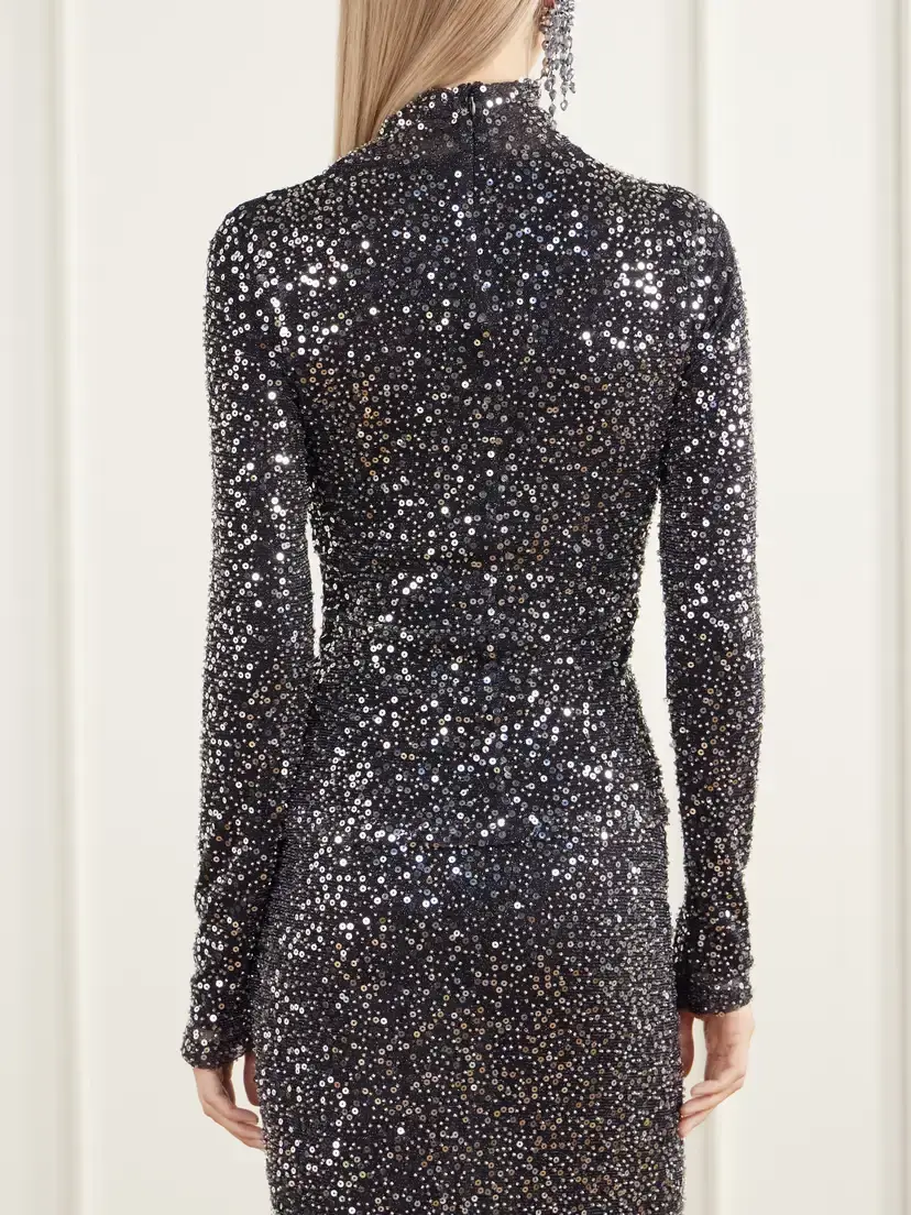 Marant Étoile Lou Sequin-embellished Tulle Turtleneck Blouse | Thumbnail 4