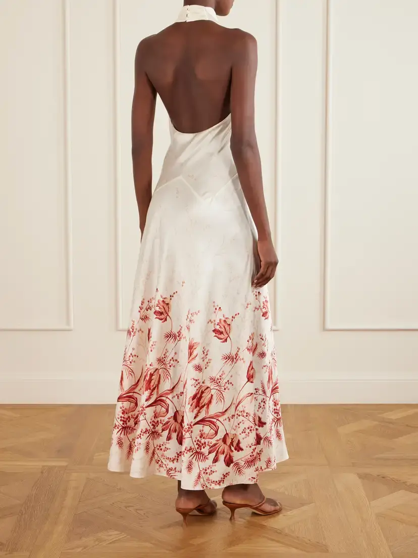 DÔEN Ismerie Halterneck Floral-print Silk Maxi Dress | Thumbnail 3 DÔEN Ismerie Halterneck Floral-print Silk Maxi Dress | Thumbnail 3