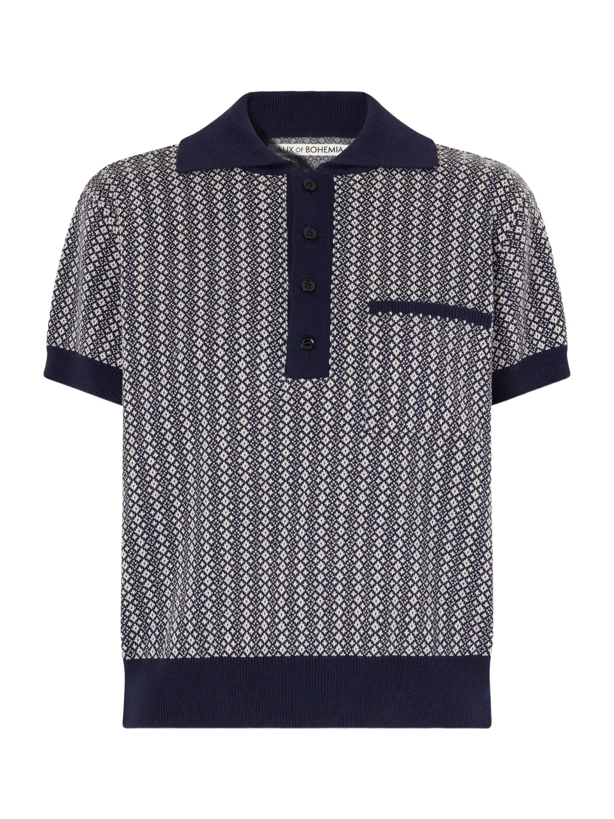 ALIX OF BOHEMIA Lessi Jacquard-knit Cotton Polo Shirt