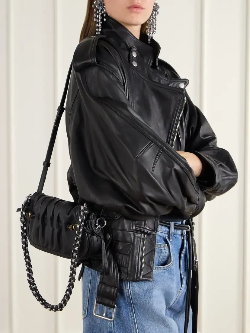 Isabel Marant Bolton Embellished Gathered Leather Shoulder Bag | Thumbnail 2
