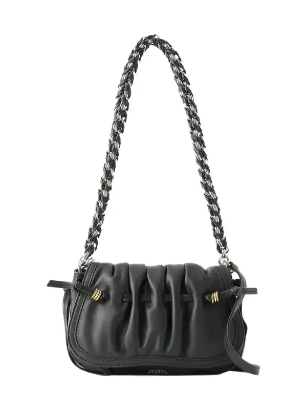 Isabel Marant Bolton Embellished Gathered Leather Shoulder Bag