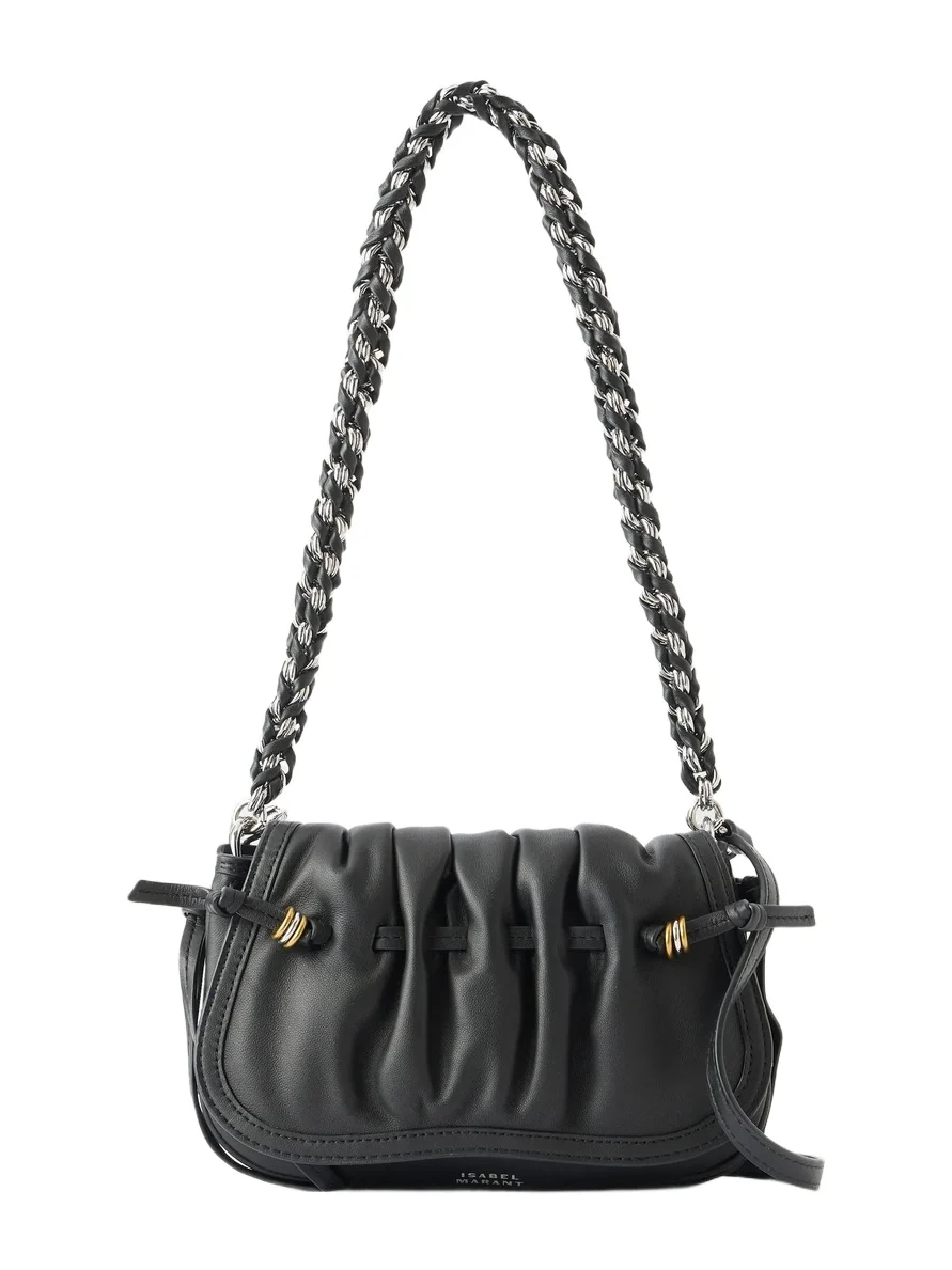 Isabel Marant Bolton Embellished Gathered Leather Shoulder Bag