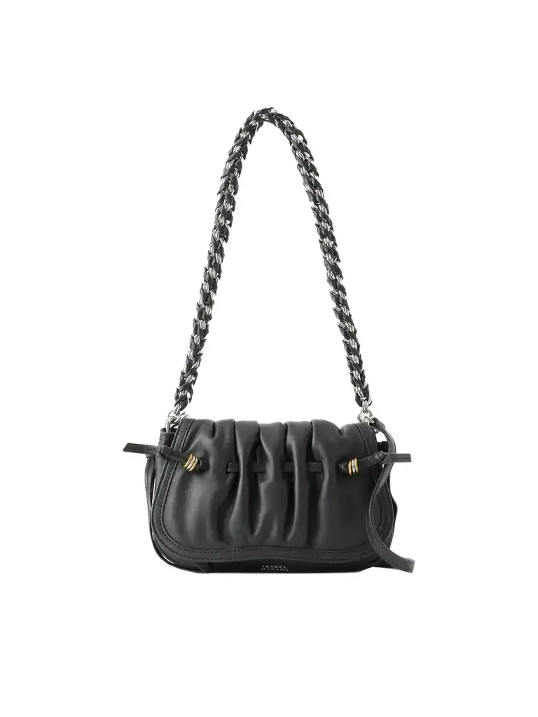 Isabel Marant Bolton Embellished Gathered Leather Shoulder Bag
