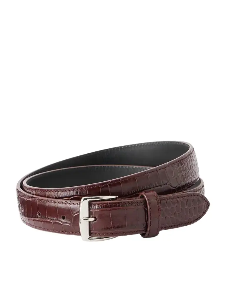 Nili Lotan Sloane Croc-effect Leather Belt