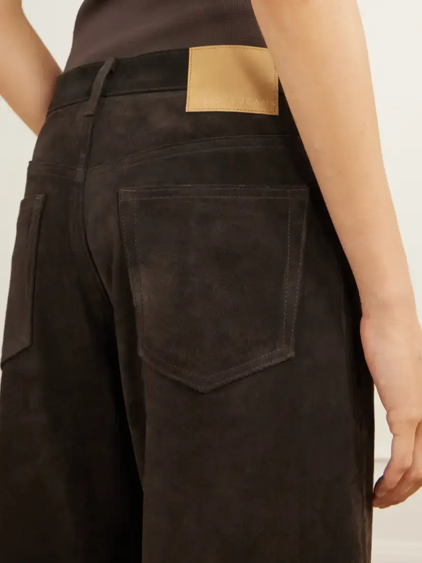 B SIDES Charlot Split Hem Suede Mid-rise Wide-leg Jeans | Thumbnail 5 B SIDES Charlot Split Hem Suede Mid-rise Wide-leg Jeans | Thumbnail 5