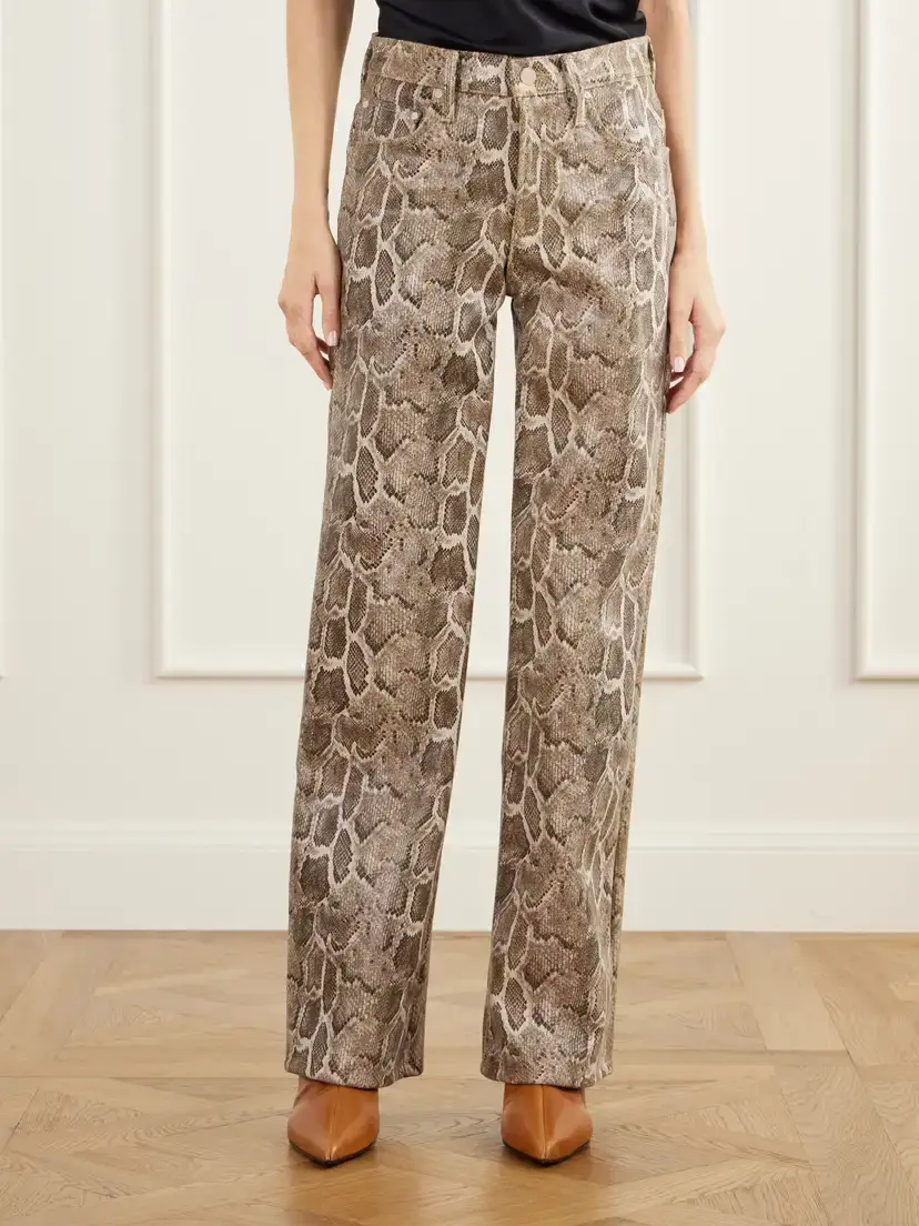 Mother The Maven Sneak Coated Snake-effect Leather-blend Wide-leg Pants | Thumbnail 3 Mother The Maven Sneak Coated Snake-effect Leather-blend Wide-leg Pants | Thumbnail 3