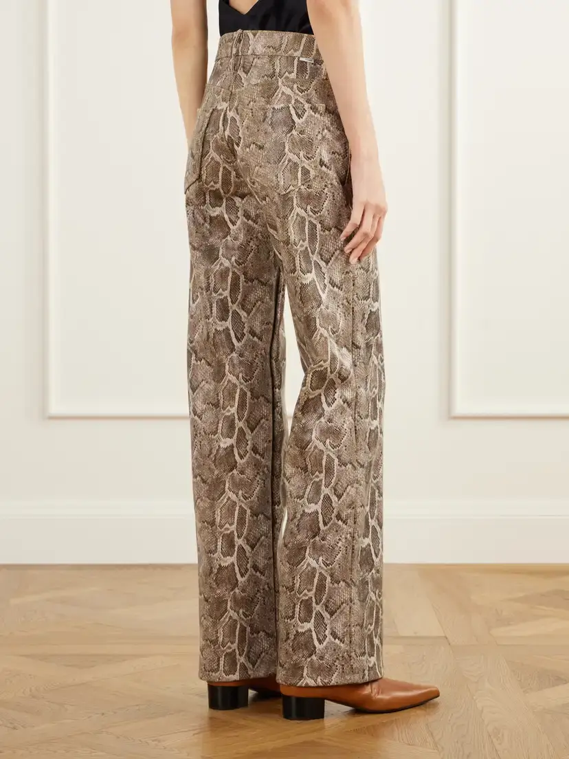 Mother The Maven Sneak Coated Snake-effect Leather-blend Wide-leg Pants | Thumbnail 4 Mother The Maven Sneak Coated Snake-effect Leather-blend Wide-leg Pants | Thumbnail 4
