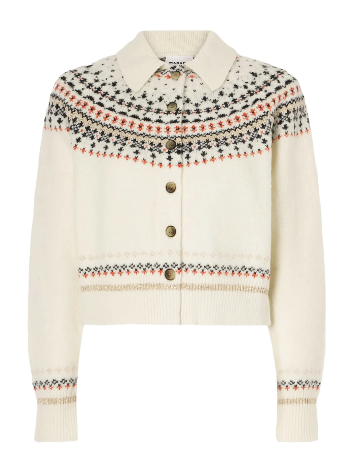 Zoe Cropped Fair Isle Rib-trimmed Knitted Cardigan Zoe Cropped Fair Isle Rib-trimmed Knitted Cardigan