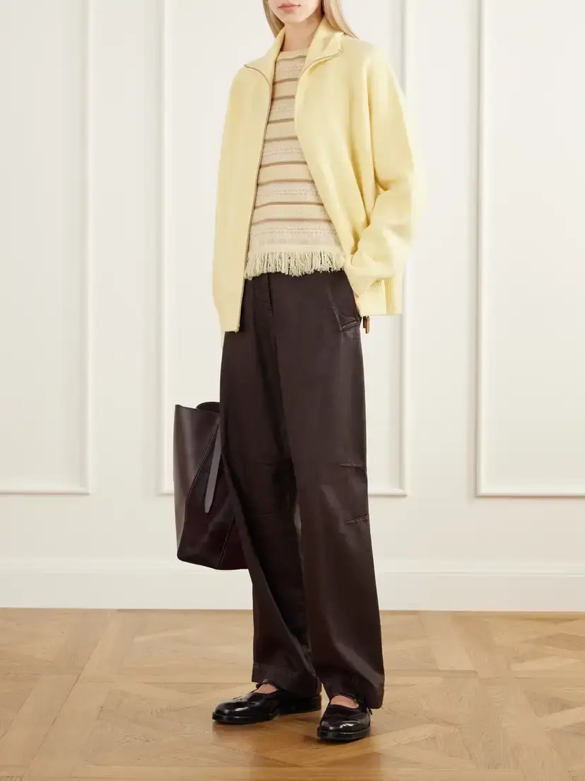 Guest In Residence Rib-trimmed Felted Wool And Cashmere-blend Jacket | Thumbnail 2 Guest In Residence Rib-trimmed Felted Wool And Cashmere-blend Jacket | Thumbnail 2