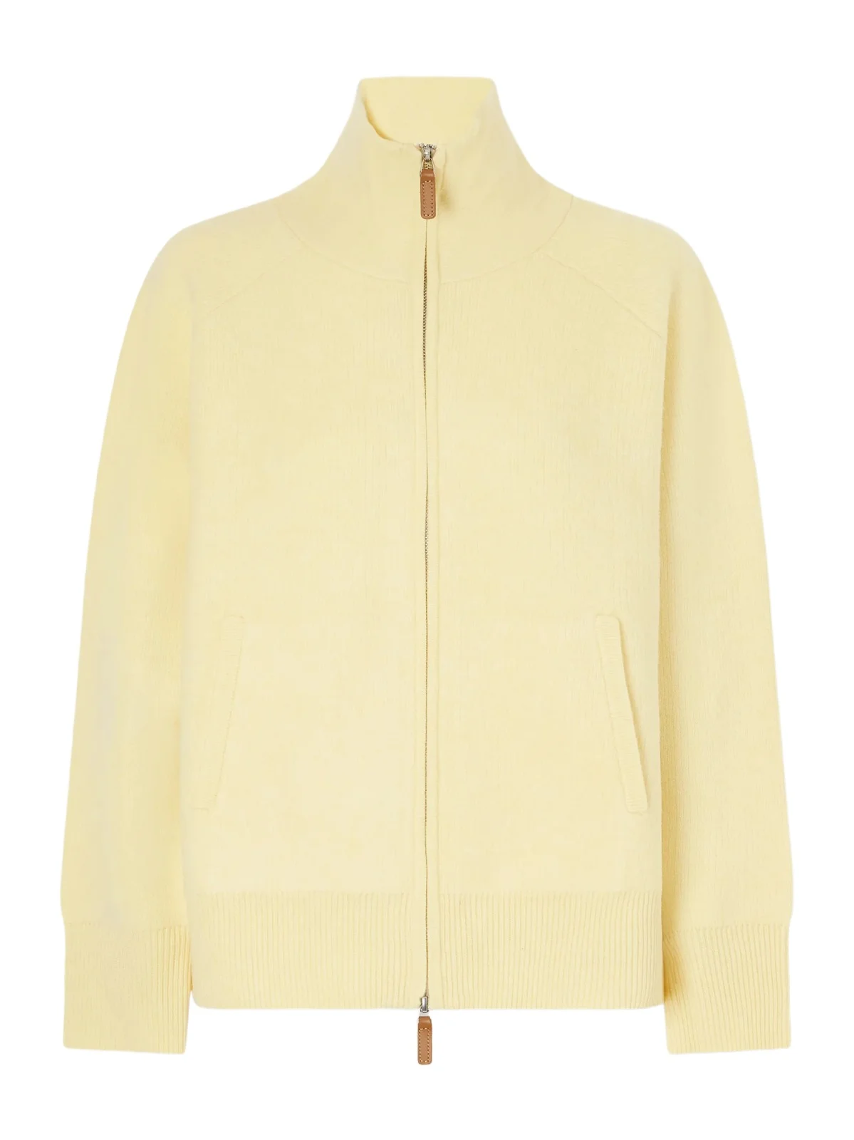 Rib-trimmed Felted Wool And Cashmere-blend Jacket - Yellow