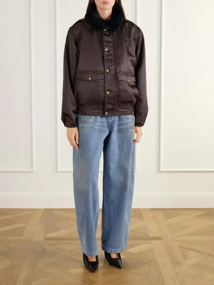 Willy Chavarria Uniform Plush-trimmed Twill Bomber Jacket | Thumbnail 2