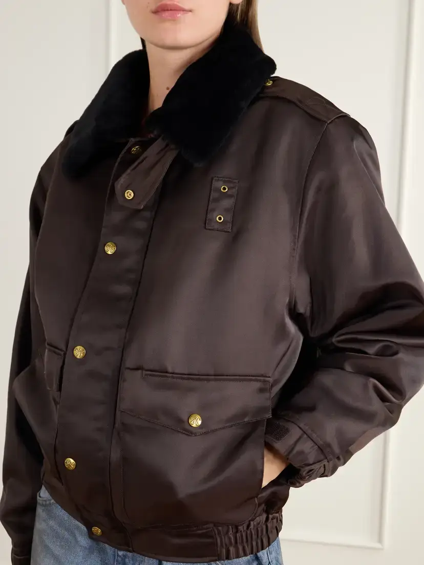 Willy Chavarria Uniform Plush-trimmed Twill Bomber Jacket | Thumbnail 4