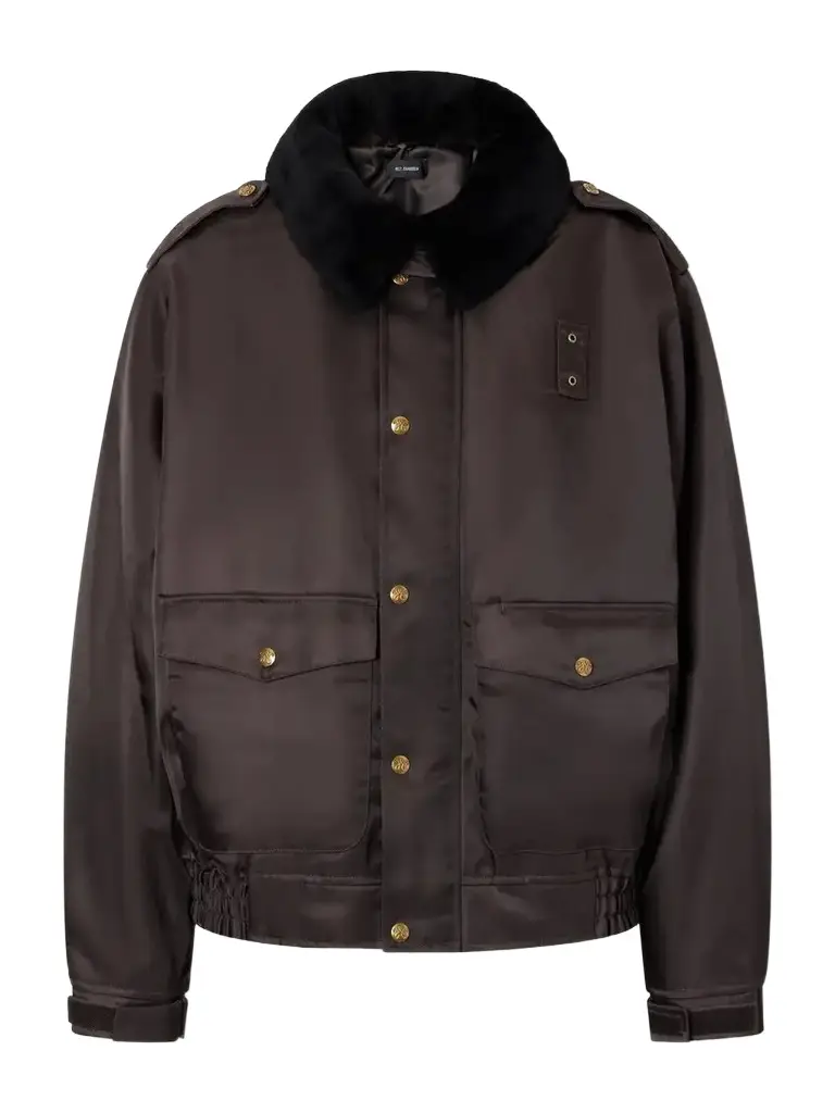 Willy Chavarria Uniform Plush-trimmed Twill Bomber Jacket