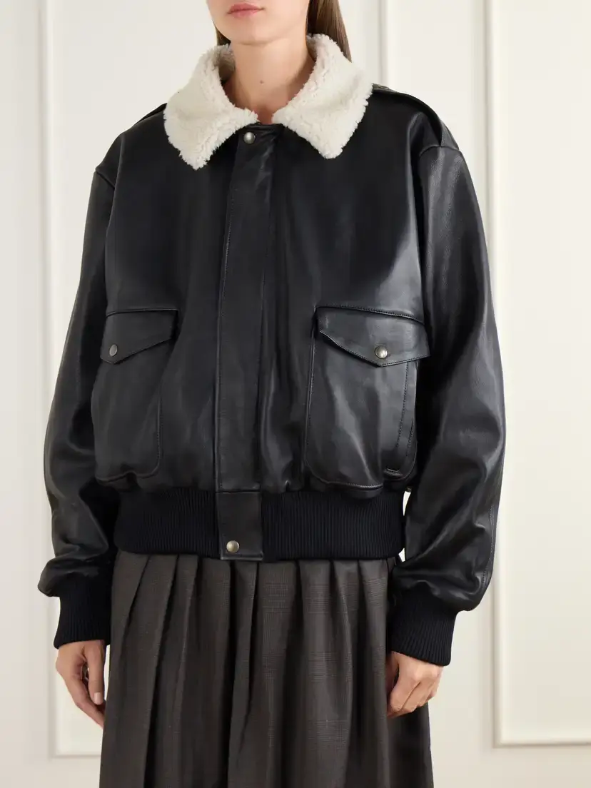 Giuliva Heritage The Tom Shearling-trimmed Leather Jacket | Thumbnail 3 Giuliva Heritage The Tom Shearling-trimmed Leather Jacket | Thumbnail 3