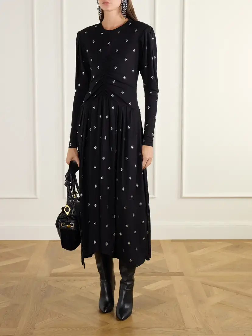 Isabel Marant Mazia Embellished Ruched Jersey Midi Dress | Thumbnail 2 Isabel Marant Mazia Embellished Ruched Jersey Midi Dress | Thumbnail 2