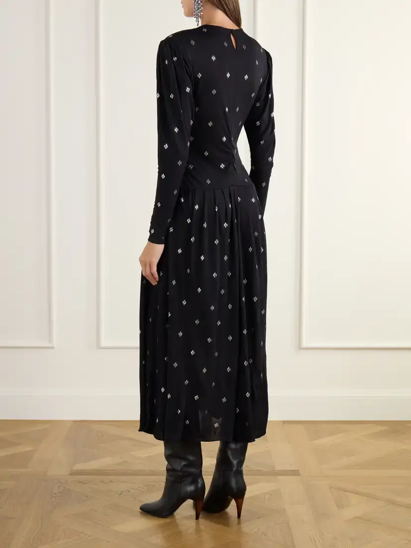 Isabel Marant Mazia Embellished Ruched Jersey Midi Dress | Thumbnail 3 Isabel Marant Mazia Embellished Ruched Jersey Midi Dress | Thumbnail 3