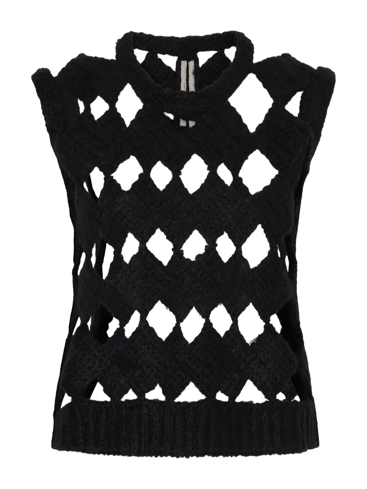Rick Owens Sarutanya Macramé Cashmere And Silk-blend Vest - Black