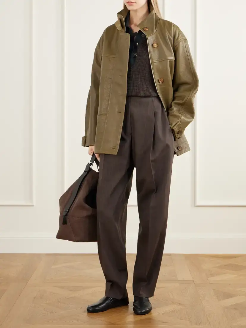 Jamie Haller The Minimal Oversized Paneled Textured-leather Jacket | Thumbnail 2