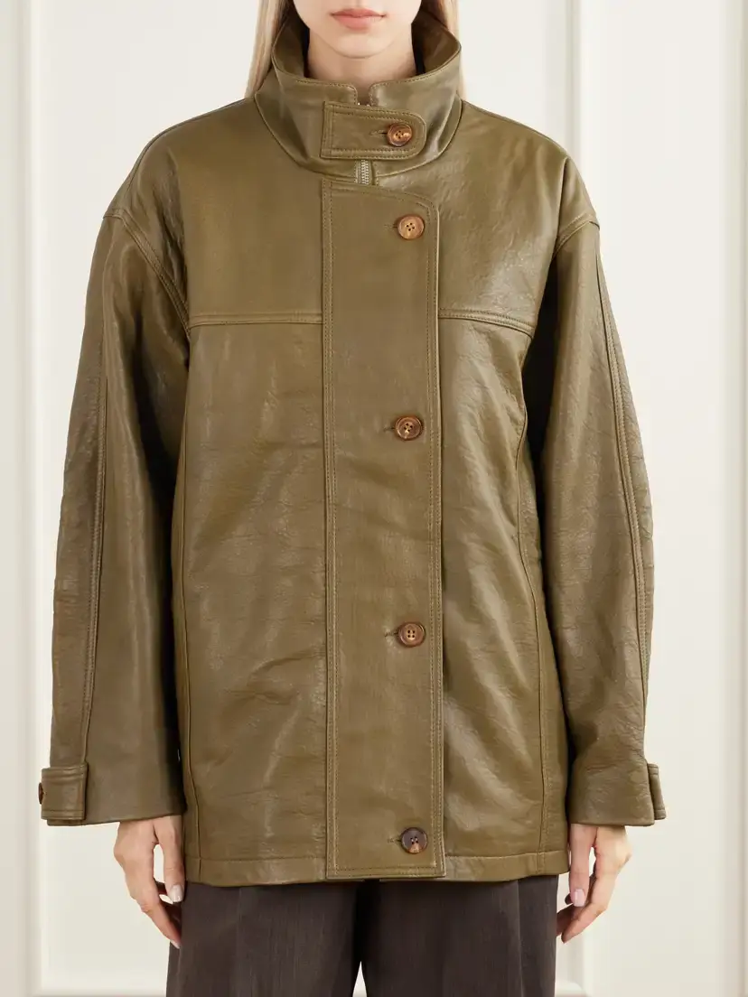 Jamie Haller The Minimal Oversized Paneled Textured-leather Jacket | Thumbnail 3