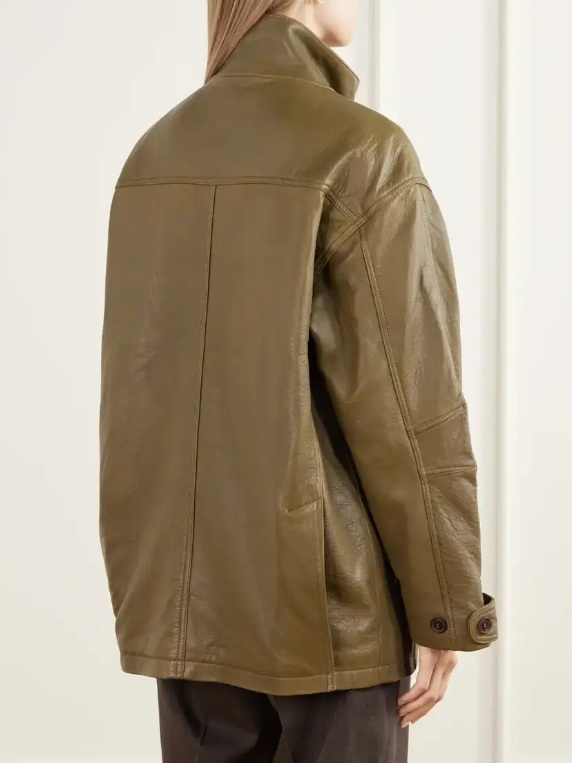 Jamie Haller The Minimal Oversized Paneled Textured-leather Jacket | Thumbnail 4