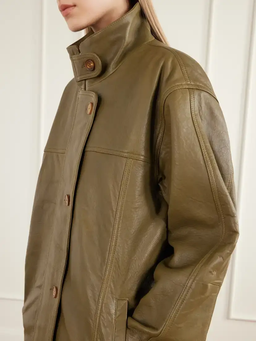 Jamie Haller The Minimal Oversized Paneled Textured-leather Jacket | Thumbnail 5