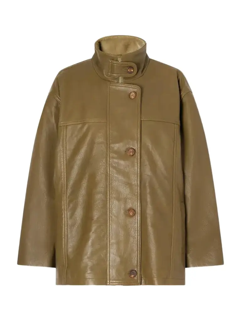 Jamie Haller The Minimal Oversized Paneled Textured-leather Jacket