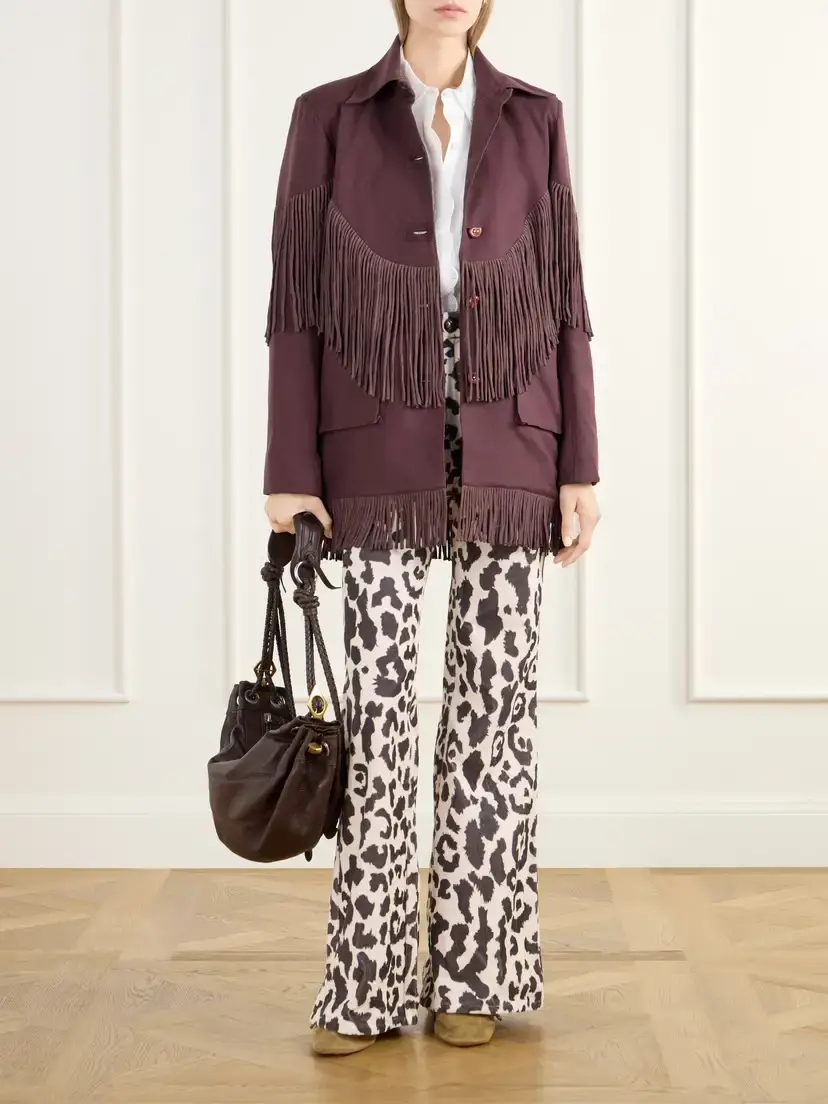 ALIX OF BOHEMIA Bead-embellished Fringe-trimmed Cotton-twill Jacket | Thumbnail 2 ALIX OF BOHEMIA Bead-embellished Fringe-trimmed Cotton-twill Jacket | Thumbnail 2