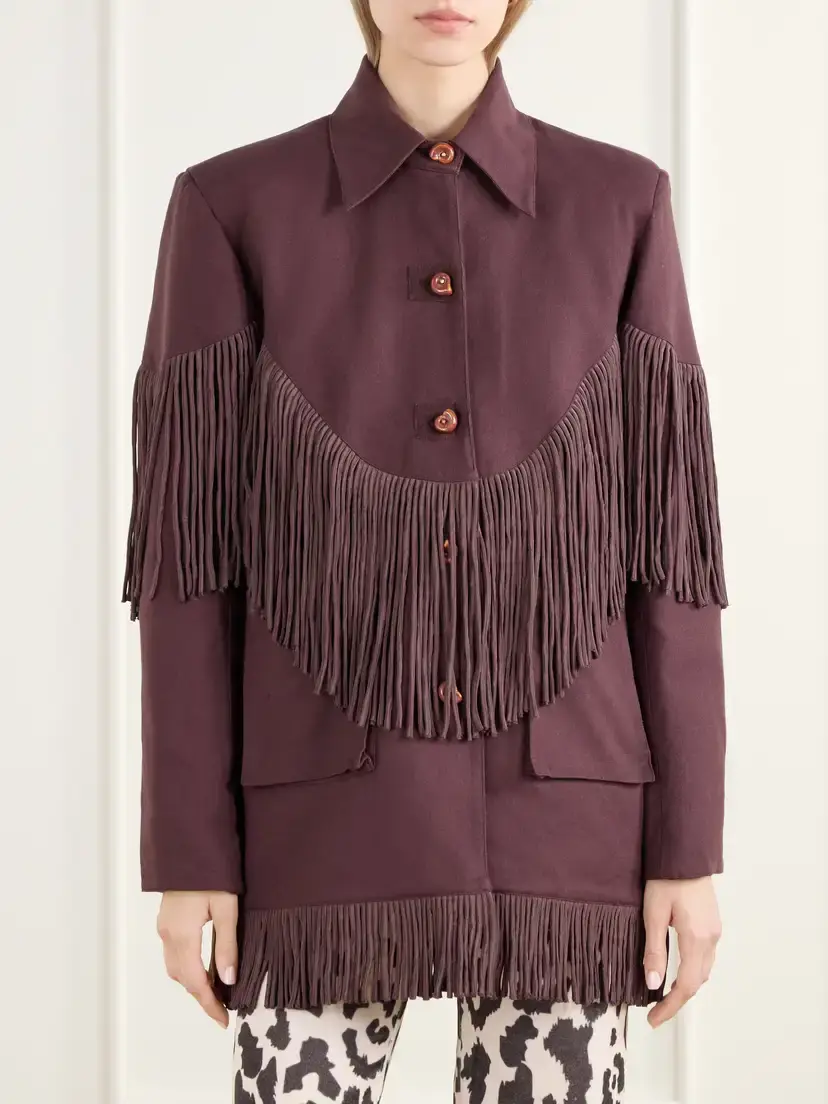 ALIX OF BOHEMIA Bead-embellished Fringe-trimmed Cotton-twill Jacket | Thumbnail 3 ALIX OF BOHEMIA Bead-embellished Fringe-trimmed Cotton-twill Jacket | Thumbnail 3