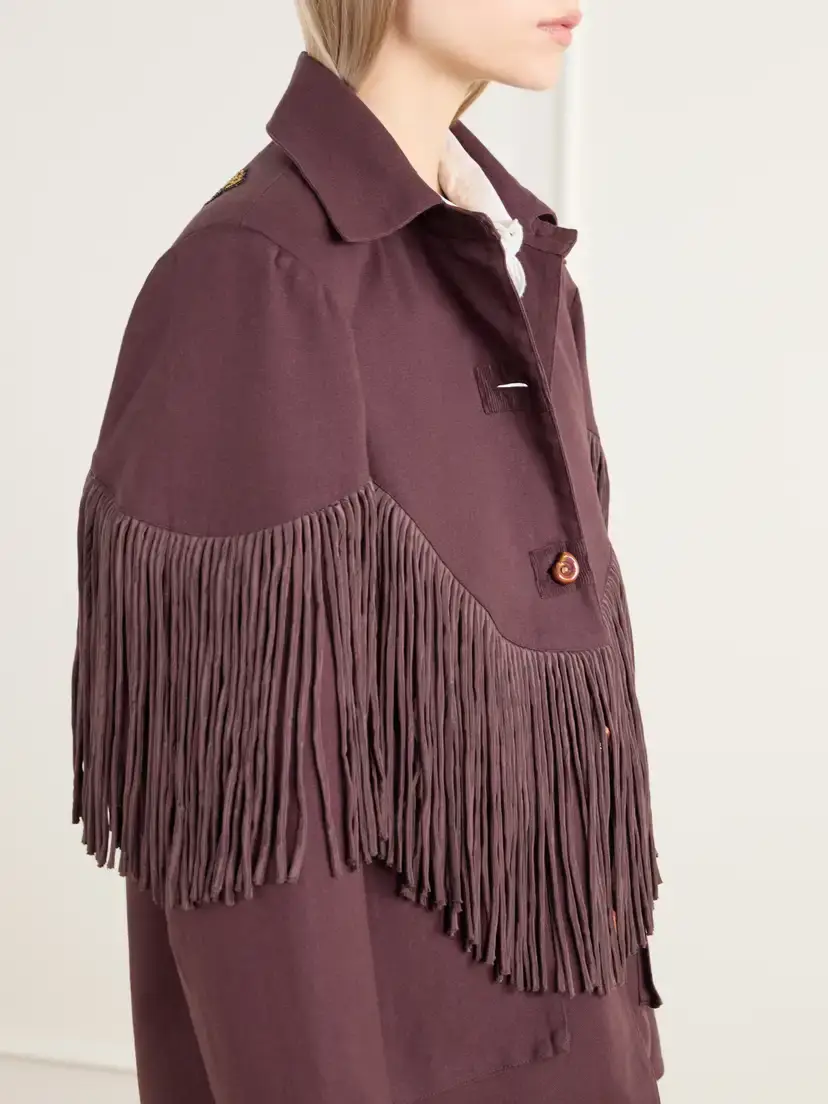 ALIX OF BOHEMIA Bead-embellished Fringe-trimmed Cotton-twill Jacket | Thumbnail 5 ALIX OF BOHEMIA Bead-embellished Fringe-trimmed Cotton-twill Jacket | Thumbnail 5