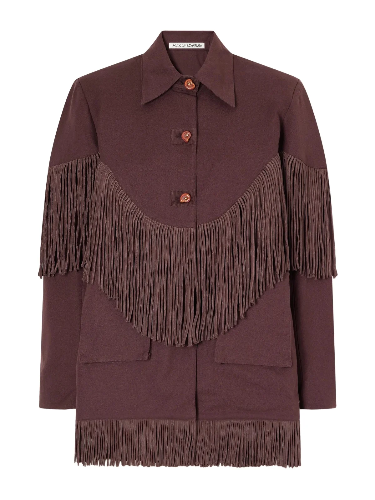 ALIX OF BOHEMIA Bead-embellished Fringe-trimmed Cotton-twill Jacket