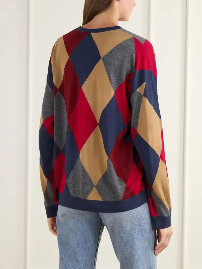 LESET James Argyle Merino Wool Sweater | Thumbnail 4 LESET James Argyle Merino Wool Sweater | Thumbnail 4