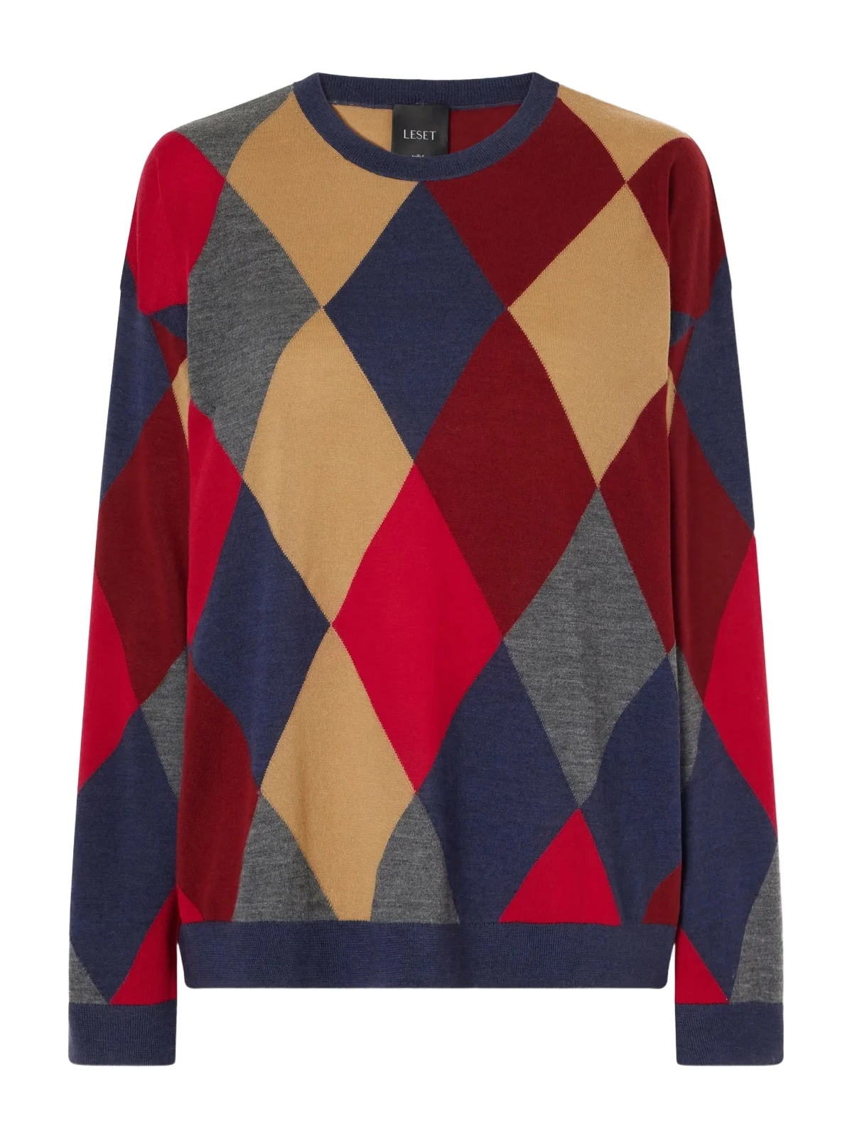 LESET James Argyle Merino Wool Sweater
