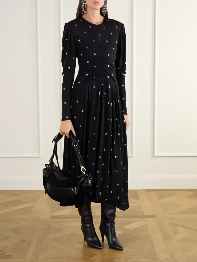 Isabel Marant Maia Snake-effect Leather-trimmed Suede Shoulder Bag | Thumbnail 3 Isabel Marant Maia Snake-effect Leather-trimmed Suede Shoulder Bag | Thumbnail 3