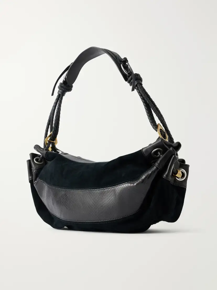 Isabel Marant Maia Snake-effect Leather-trimmed Suede Shoulder Bag | Thumbnail 4 Isabel Marant Maia Snake-effect Leather-trimmed Suede Shoulder Bag | Thumbnail 4