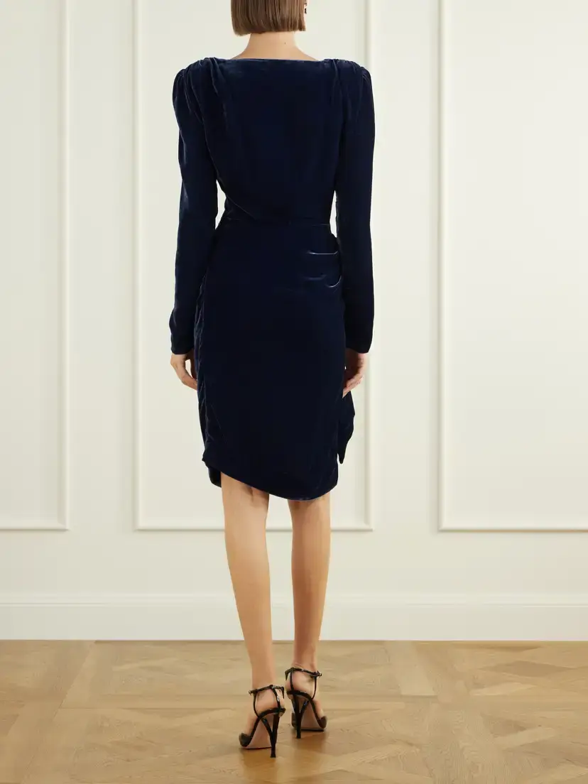 Balmain Bow-detailed Velvet Midi Dress | Thumbnail 3 Balmain Bow-detailed Velvet Midi Dress | Thumbnail 3