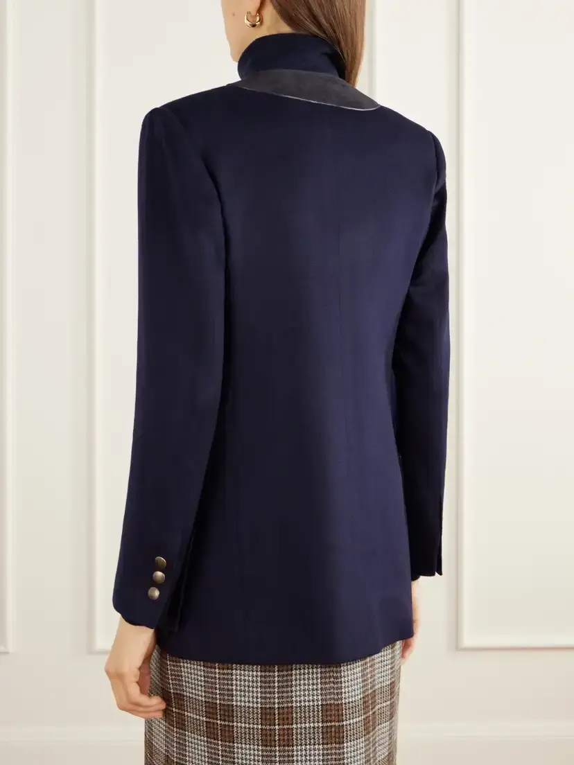 Giuliva Heritage The Liesel Suede-trimmed Cashmere-flannel Jacket | Thumbnail 4 Giuliva Heritage The Liesel Suede-trimmed Cashmere-flannel Jacket | Thumbnail 4