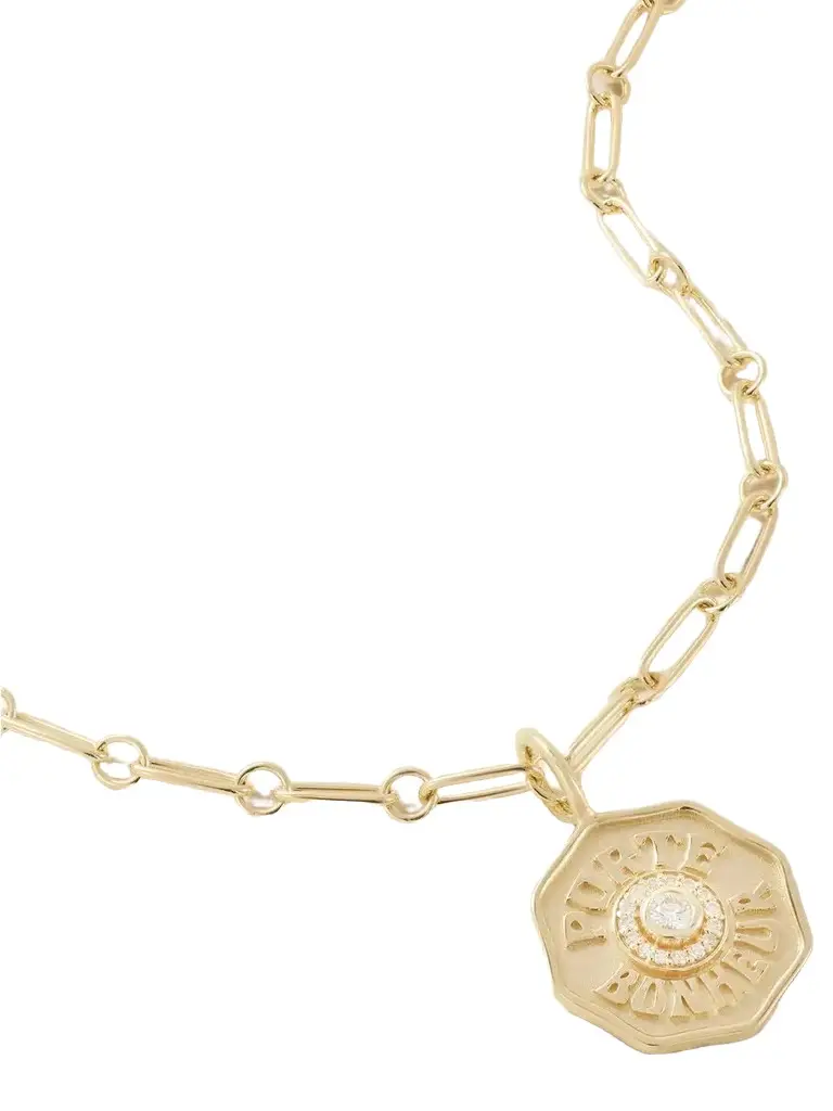 Marlo Laz Wee Porte Bonheur 14-karat Gold Diamond Necklace