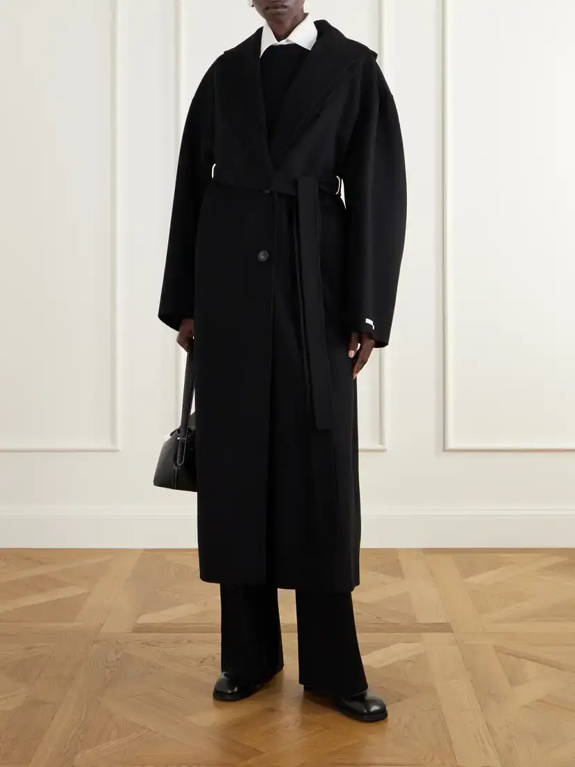 Sportmax Olmo Hooded Belted Wool-felt Coat | Thumbnail 2 Sportmax Olmo Hooded Belted Wool-felt Coat | Thumbnail 2