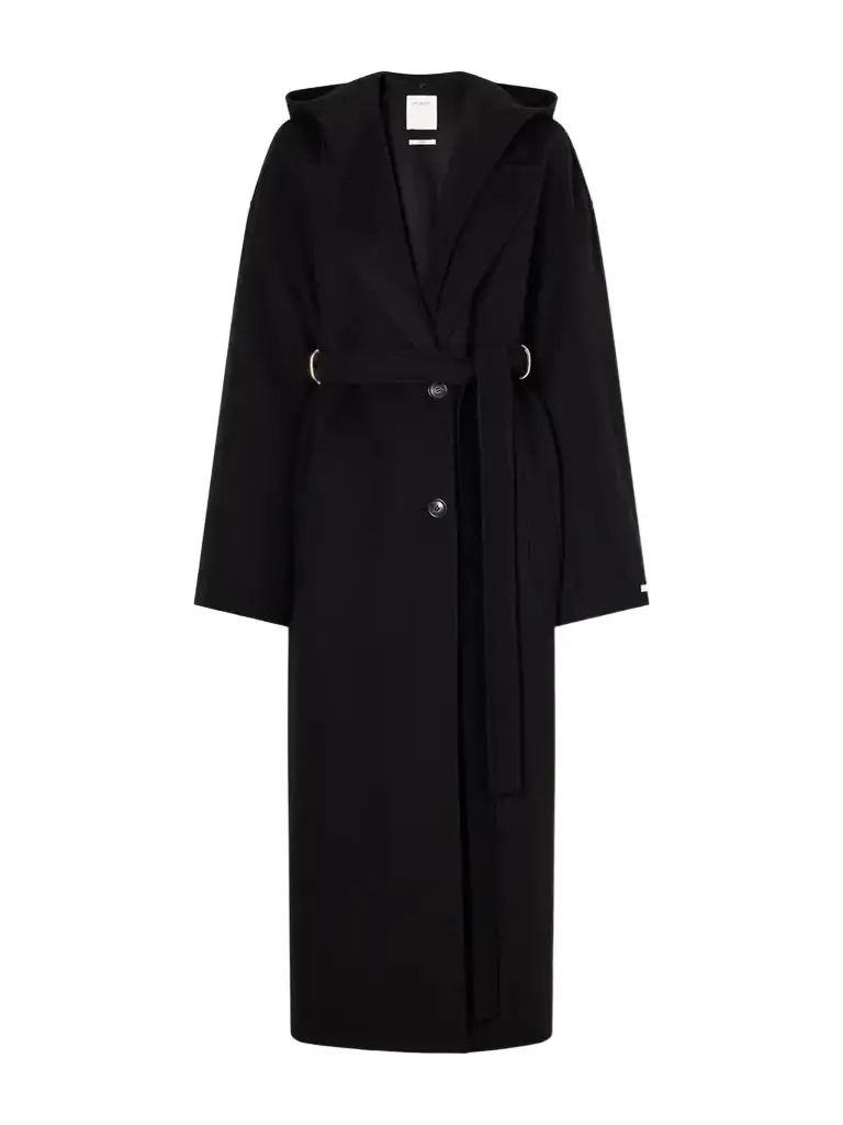 Sportmax Olmo Hooded Belted Wool-felt Coat