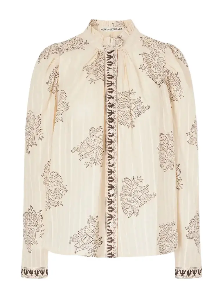 ALIX OF BOHEMIA Artemis Striped Printed Cotton-dobby Shirt