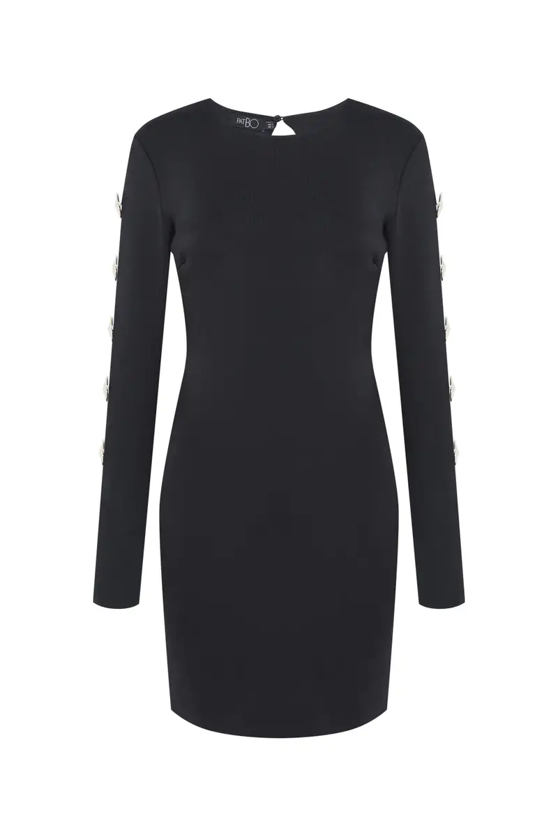 PatBo BIBI KNIT LONG SLEEVE MINI DRESS | Thumbnail 3