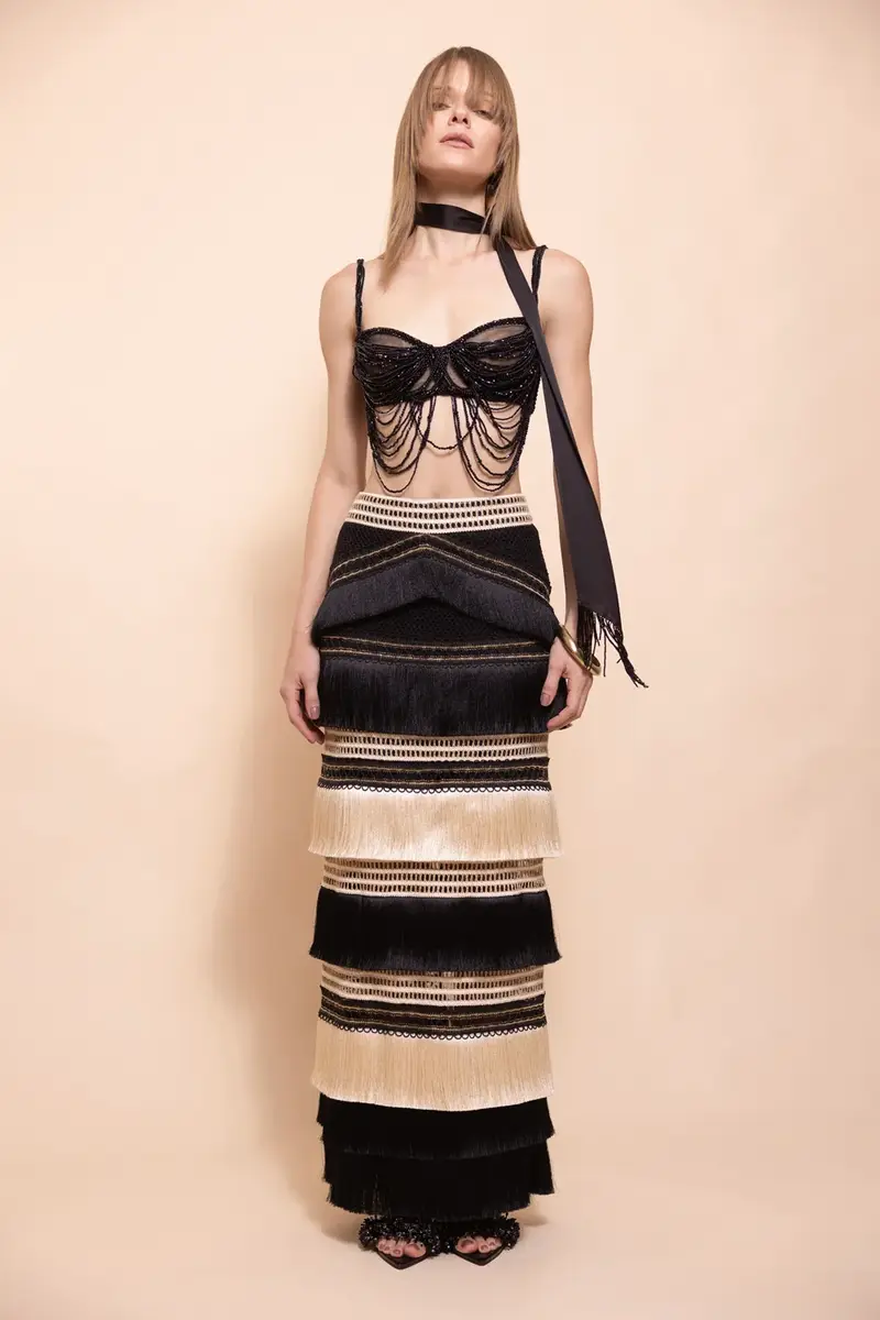 RITA FRINGE MIDI SKIRT RITA FRINGE MIDI SKIRT