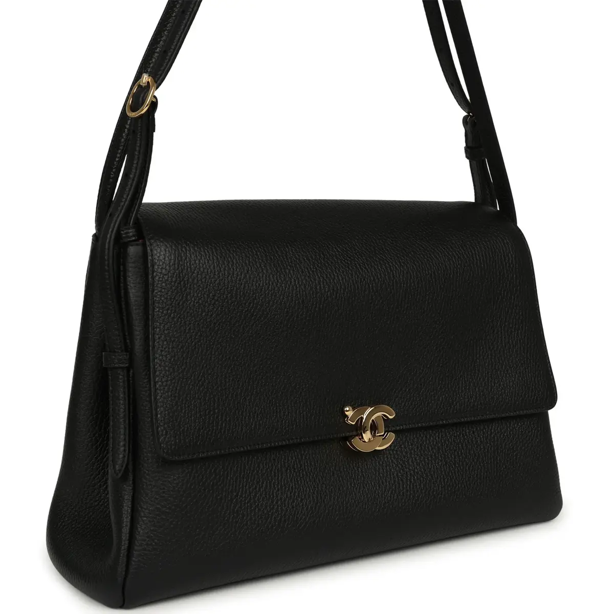 Chanel Chanel Trapezoid Maxi Flap Bag Black Grained Calfskin Gold Hardware | Thumbnail 2 Chanel Chanel Trapezoid Maxi Flap Bag Black Grained Calfskin Gold Hardware | Thumbnail 2